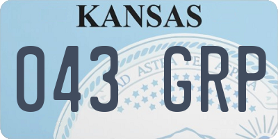 KS license plate 043GRP