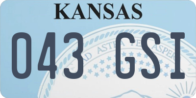 KS license plate 043GSI