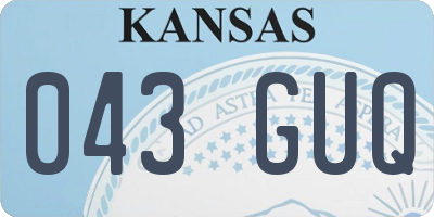 KS license plate 043GUQ