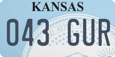 KS license plate 043GUR