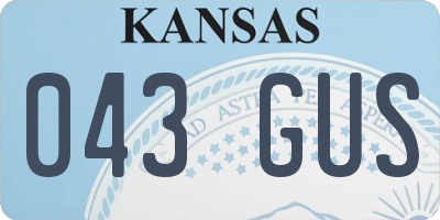 KS license plate 043GUS