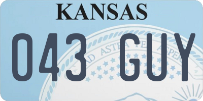 KS license plate 043GUY