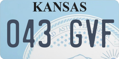 KS license plate 043GVF
