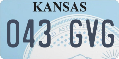 KS license plate 043GVG