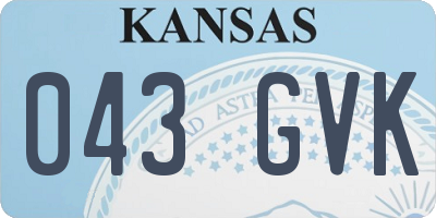 KS license plate 043GVK