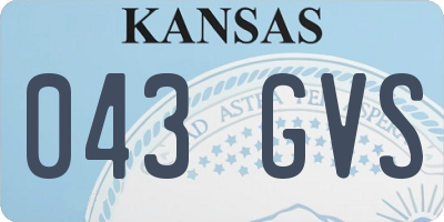 KS license plate 043GVS
