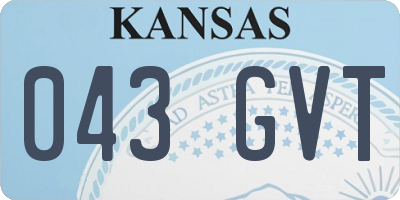 KS license plate 043GVT