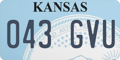 KS license plate 043GVU