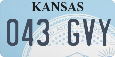 KS license plate 043GVY