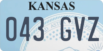KS license plate 043GVZ