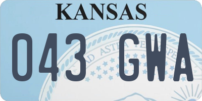 KS license plate 043GWA