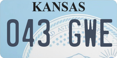 KS license plate 043GWE