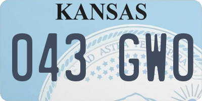 KS license plate 043GWO