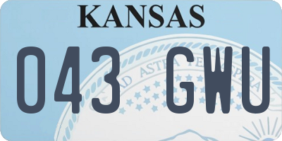 KS license plate 043GWU