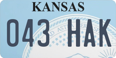 KS license plate 043HAK