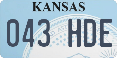 KS license plate 043HDE