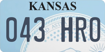 KS license plate 043HRO