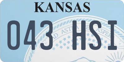 KS license plate 043HSI