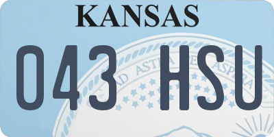 KS license plate 043HSU