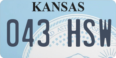 KS license plate 043HSW