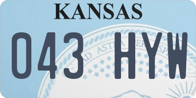 KS license plate 043HYW