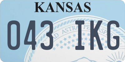 KS license plate 043IKG