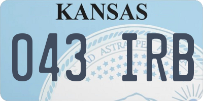 KS license plate 043IRB