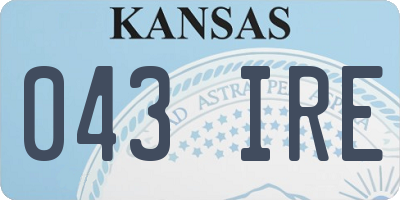 KS license plate 043IRE