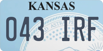 KS license plate 043IRF