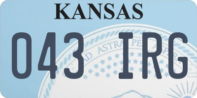 KS license plate 043IRG