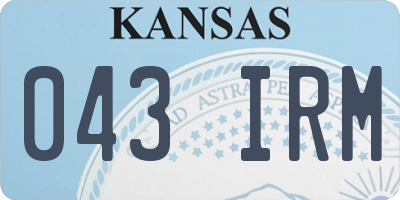 KS license plate 043IRM