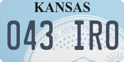 KS license plate 043IRO
