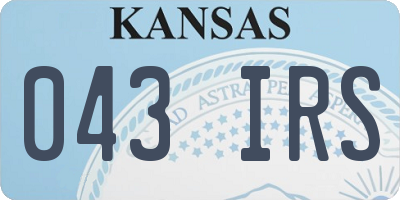 KS license plate 043IRS