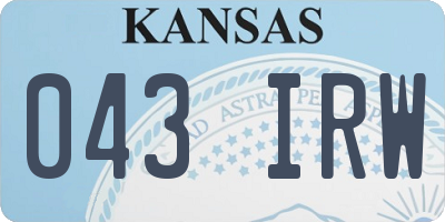 KS license plate 043IRW