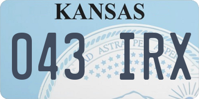 KS license plate 043IRX