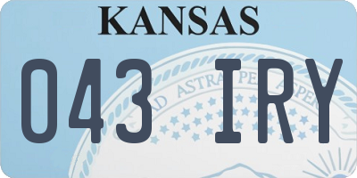 KS license plate 043IRY