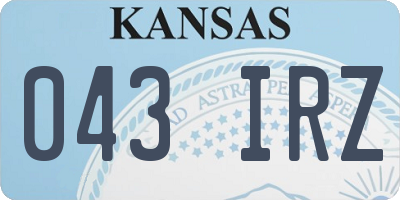 KS license plate 043IRZ