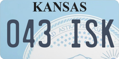 KS license plate 043ISK