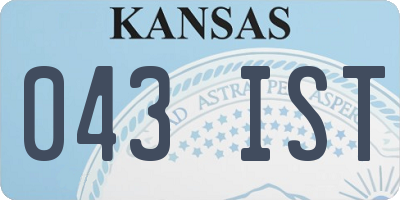 KS license plate 043IST