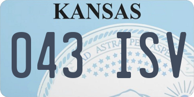 KS license plate 043ISV
