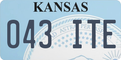 KS license plate 043ITE