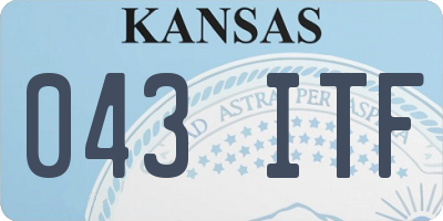 KS license plate 043ITF