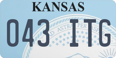 KS license plate 043ITG
