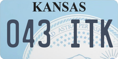 KS license plate 043ITK
