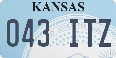 KS license plate 043ITZ