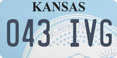 KS license plate 043IVG