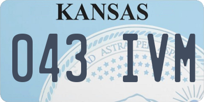 KS license plate 043IVM