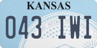 KS license plate 043IWI