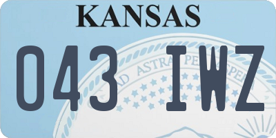 KS license plate 043IWZ