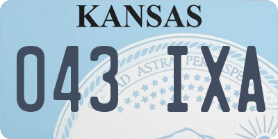 KS license plate 043IXA